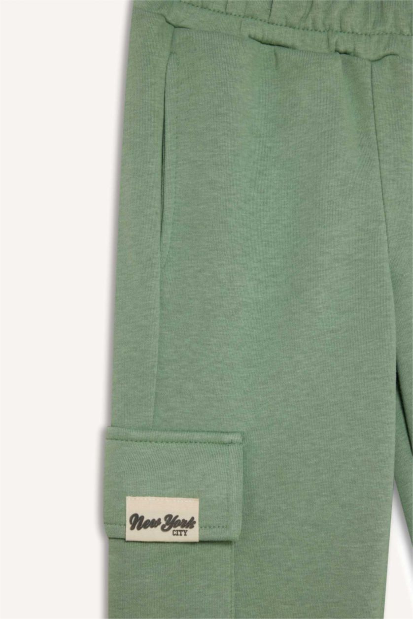 Girls & Teens Light Green Girl Elastic Waist Leg Cargo Jogger Sweatpants