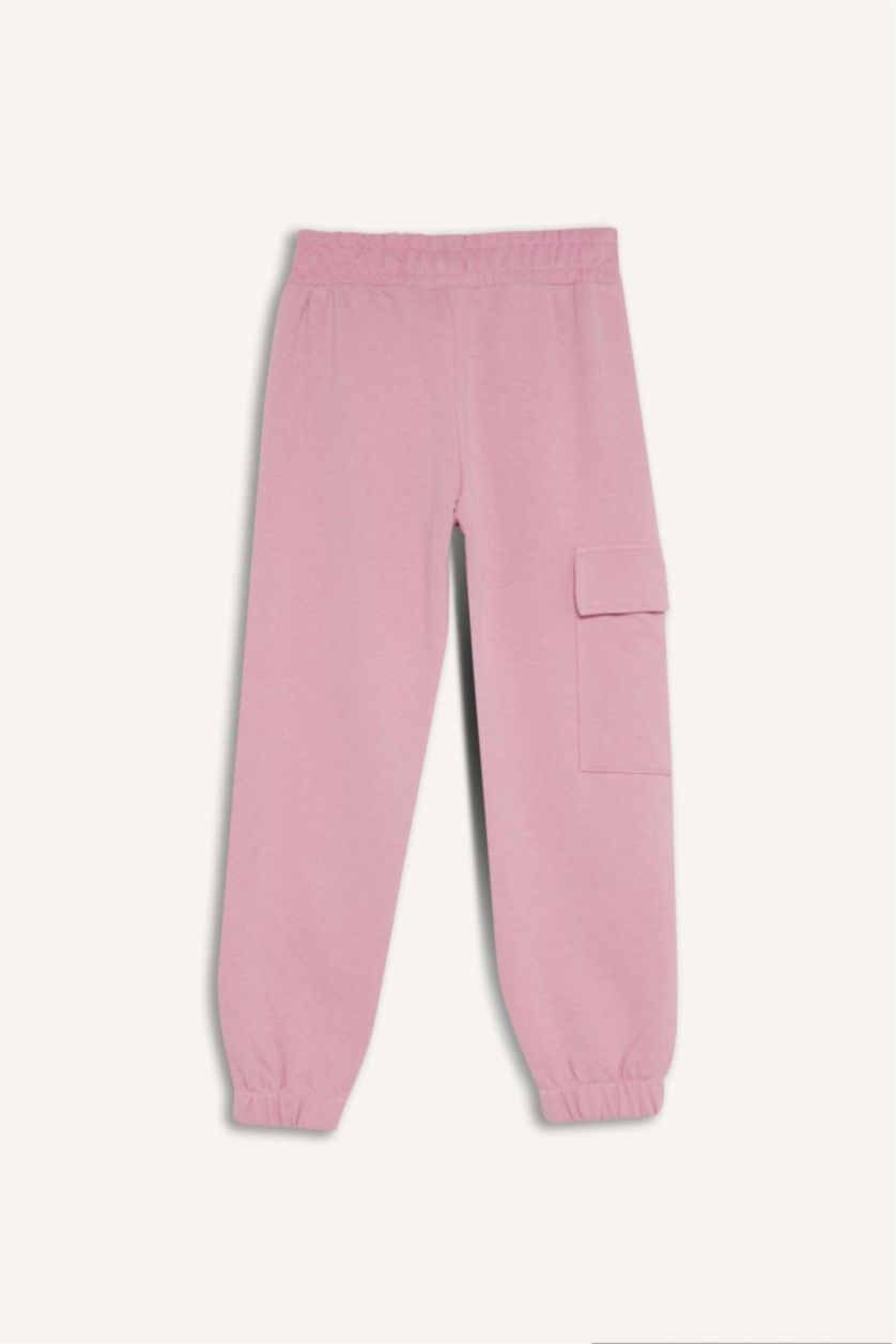 بناتي زهري غامق بنطلون بناتي سويت بانتس كارجو بجيب ورجل مطاطي زهري غامق