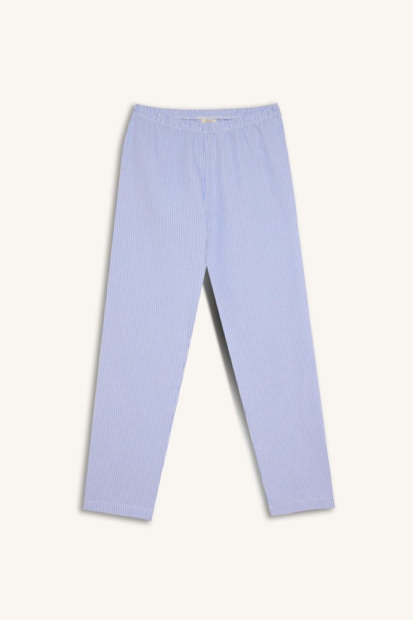 GARÇONS Marin Ensemble Pyjama à manches longues à col rond et bas rayé pour Garçon