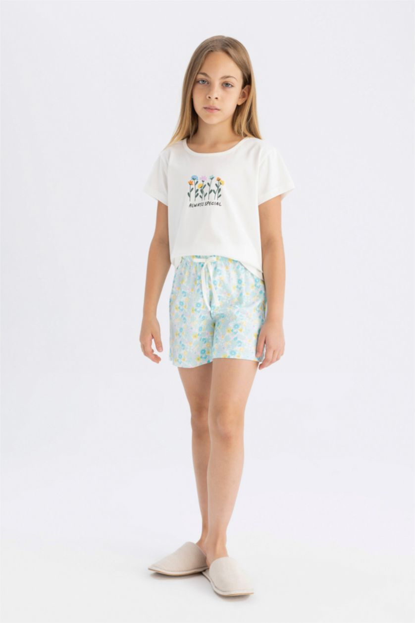 GIRLS & TEENS Ecru طقم بيجاما قصة عادية