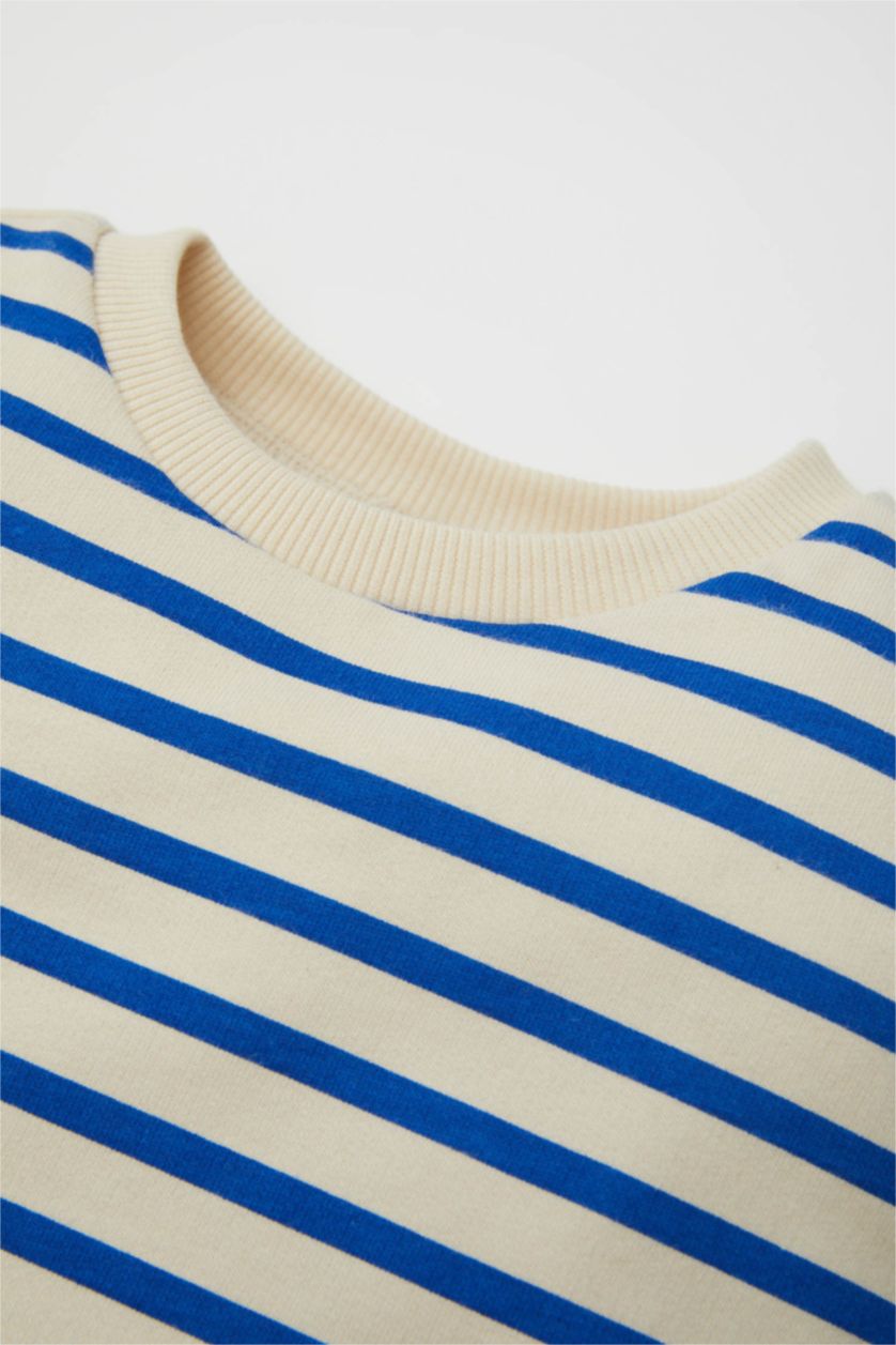 Erkek Bebek Royal Erkek Bebek Bisiklet Yaka Baskılı 2'li Sweatshirt