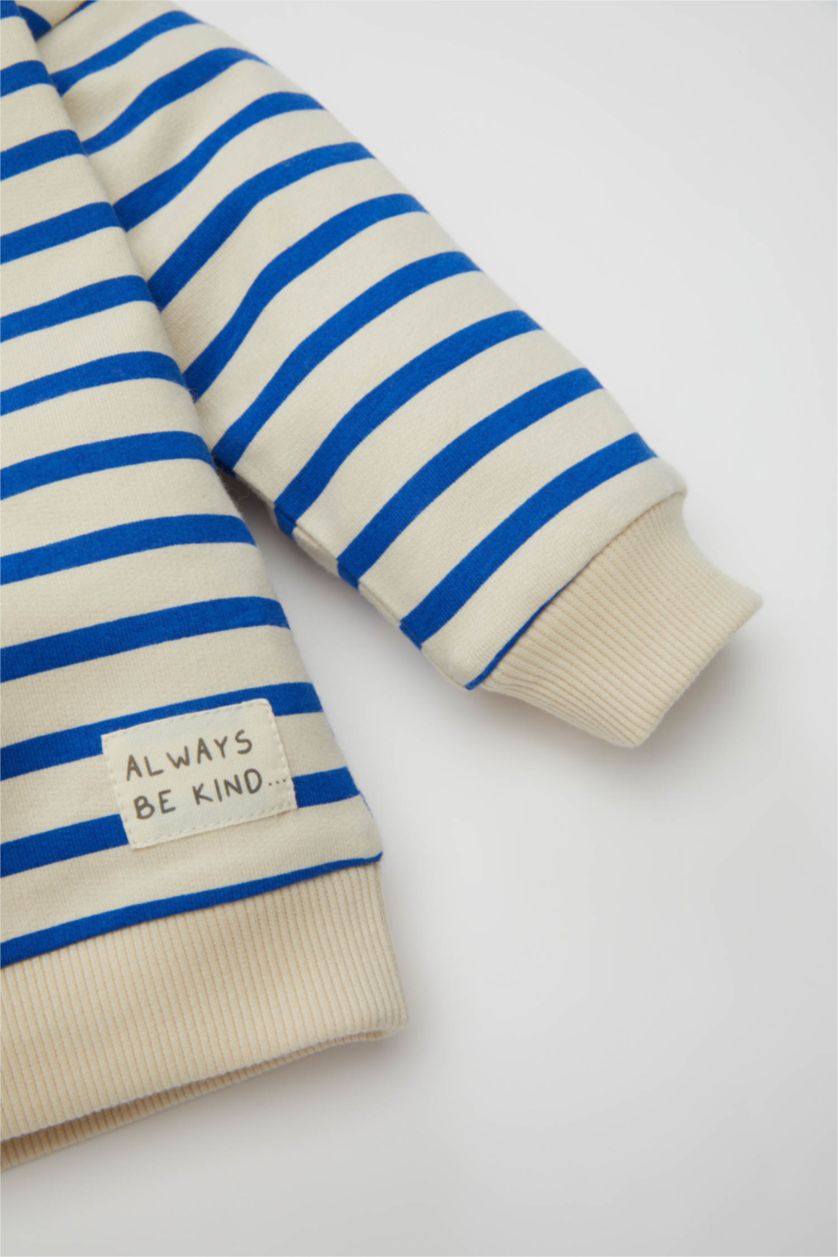 Erkek Bebek Royal Erkek Bebek Bisiklet Yaka Baskılı 2'li Sweatshirt