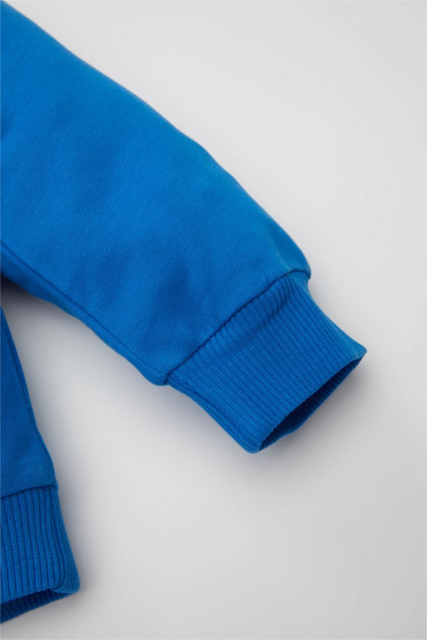 Erkek Bebek Royal Erkek Bebek Bisiklet Yaka Baskılı 2'li Sweatshirt