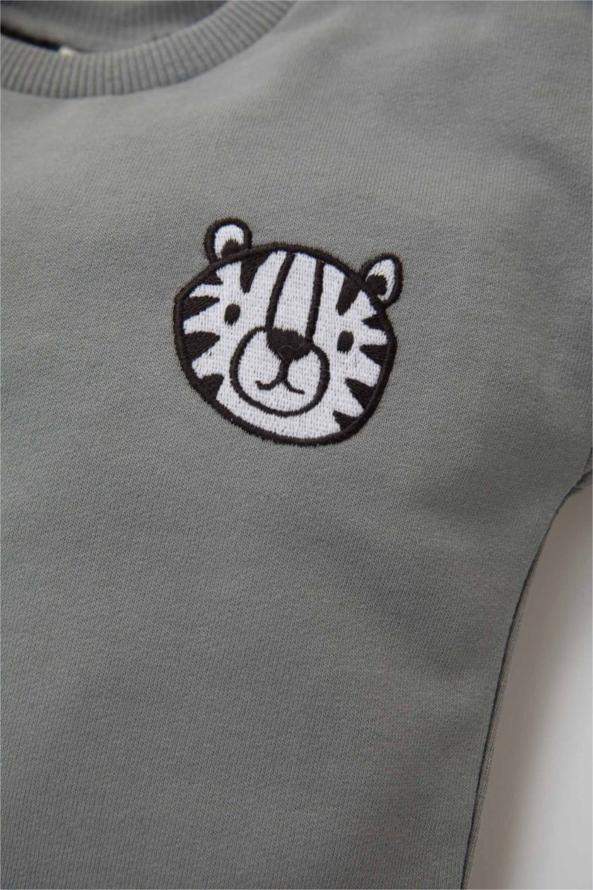 Baby Boys Grey Baby Boy Printed Sweatshirt Sweatpants 2 Piece Set