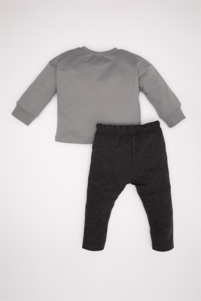 Baby Boys Grey Baby Boy Printed Sweatshirt Sweatpants 2 Piece Set