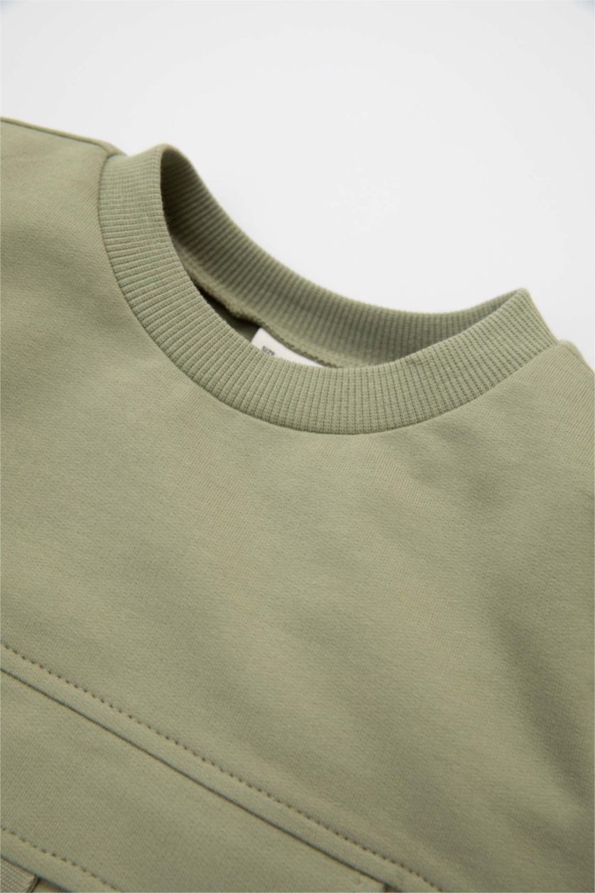 BABY BOY Light Khaki Baby Boy Sweatshirt Sweatpants 2 Piece Set