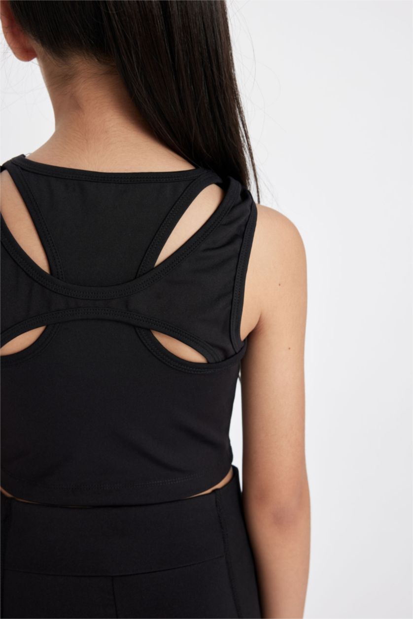 Kız Çocuk - Genç Kız Siyah Bisiklet Yaka Atlet Kız Çocuk