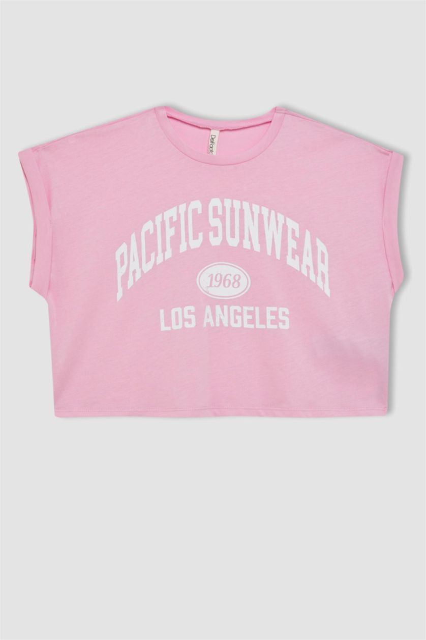 FILLES Rose Clair Ensemble de T-shirt imprimé à manches courtes et Leggings pour Fille