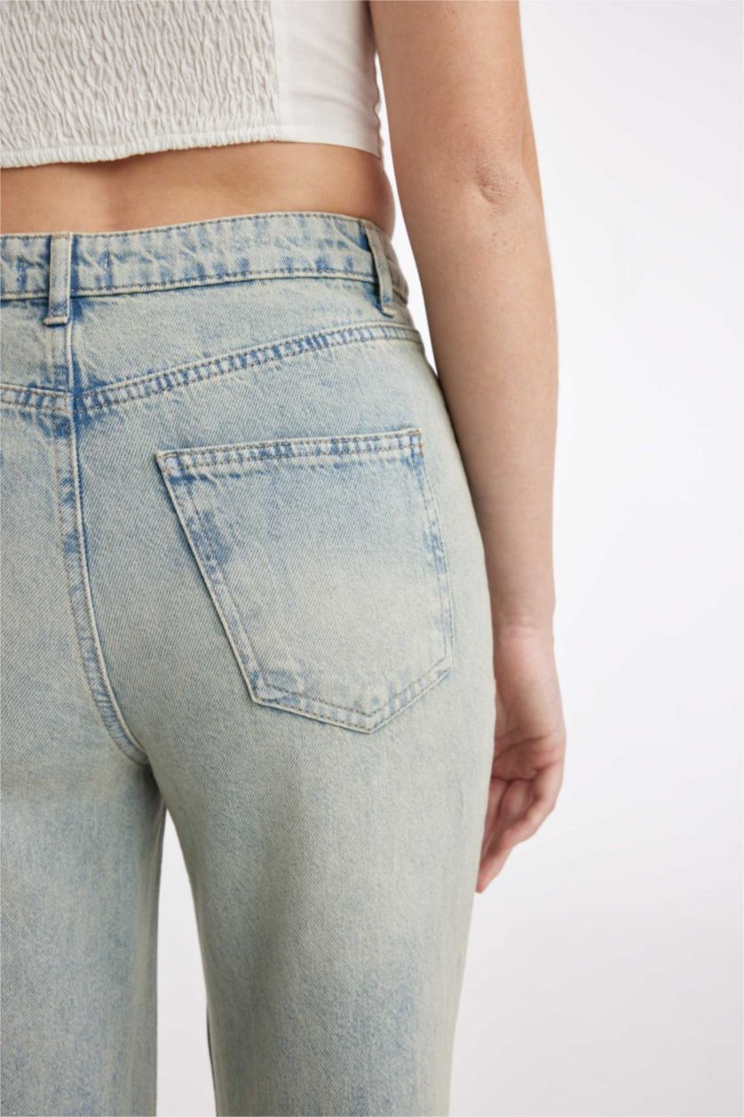 WOMAN Light Indigo 90's Wide Leg High Waist Long Washed Jeans