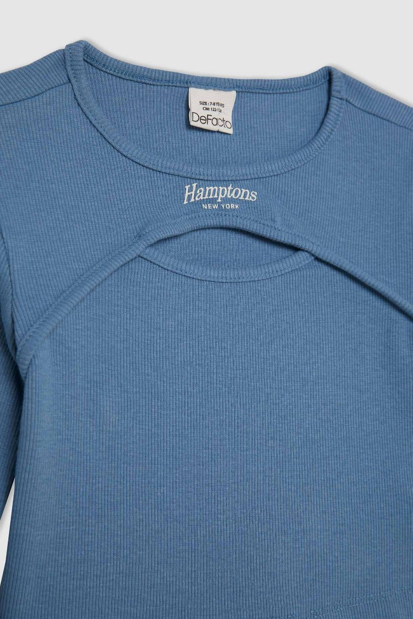 FILLES Bleu T-Shirt à Manches Longues imprimé à Col rond pour Fille