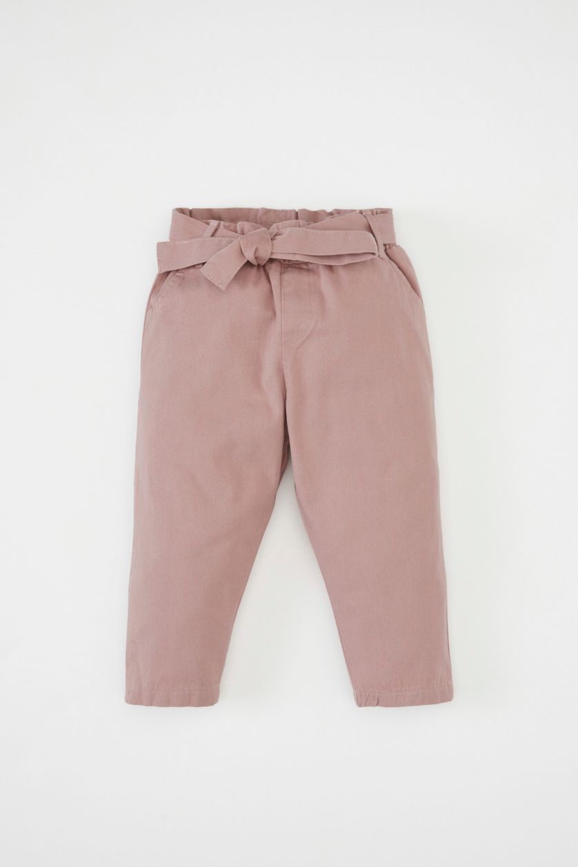 BABY GIRL Rose Baby Girl Elastic Banded Leg Gabardine Pants