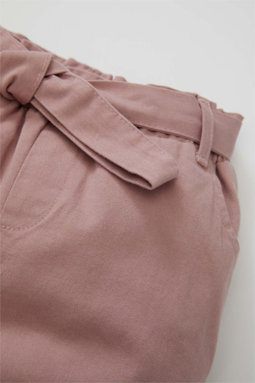 BABY GIRL Rose Baby Girl Elastic Banded Leg Gabardine Pants