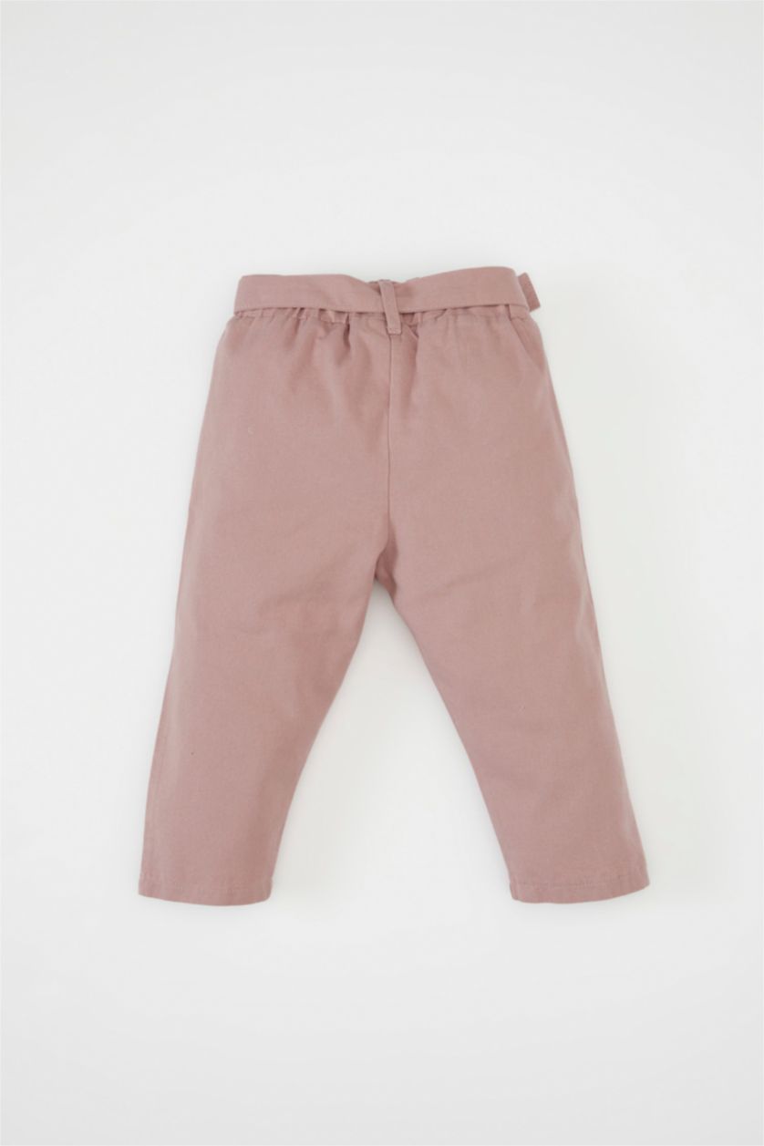 BABY GIRL Rose Baby Girl Elastic Banded Leg Gabardine Pants