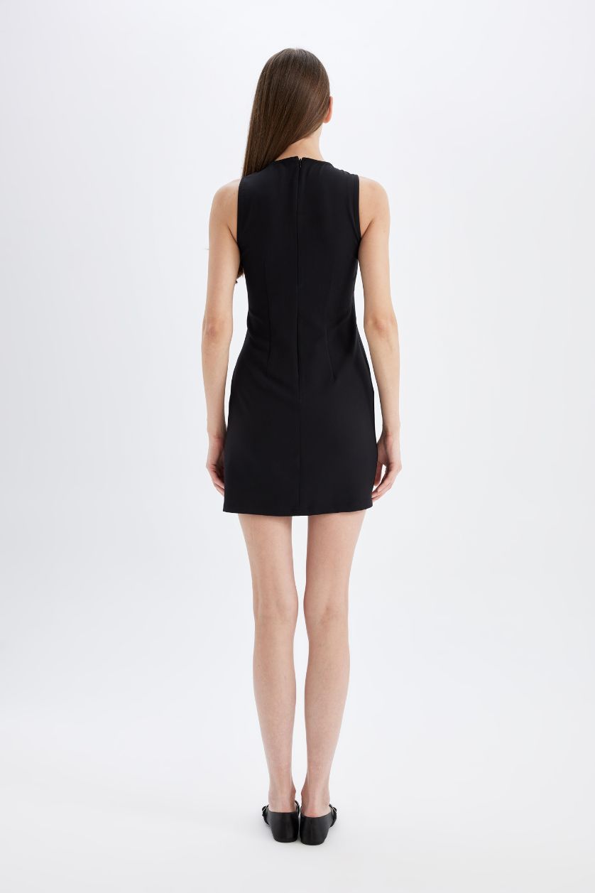 نساء أسود فستان قصير بوديكون بدون كم