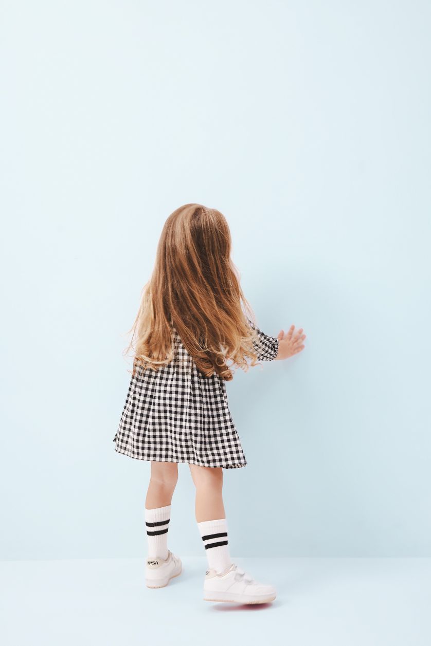 BABY GIRL Black Baby Girl Plaid Patterned Flannel Dress