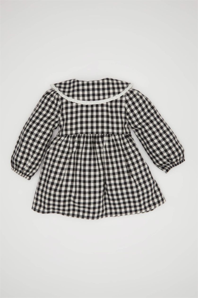 BABY GIRL Black Baby Girl Plaid Patterned Flannel Dress
