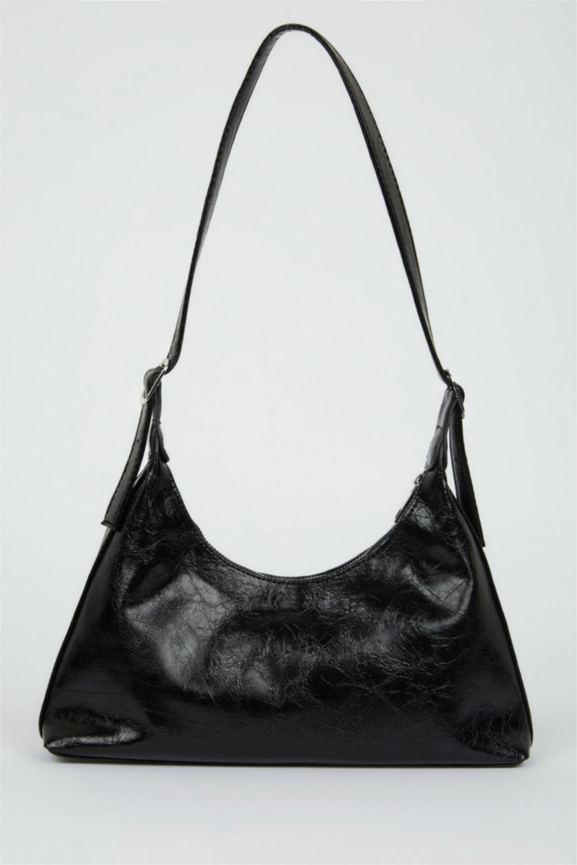 Woman Black Faux Leather Shoulder bag