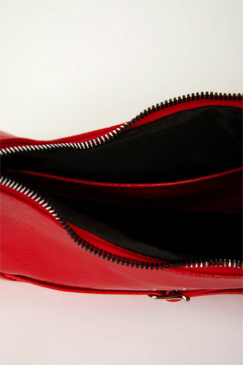 Women Red Faux Leather Shoulder bag