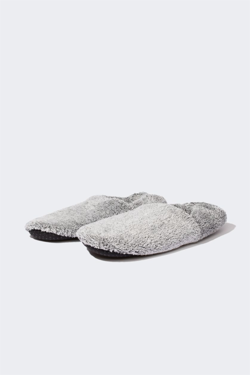 رجال ميلانج رمادي حذاء منزلي رجالي بكعب مسطح سليب أون