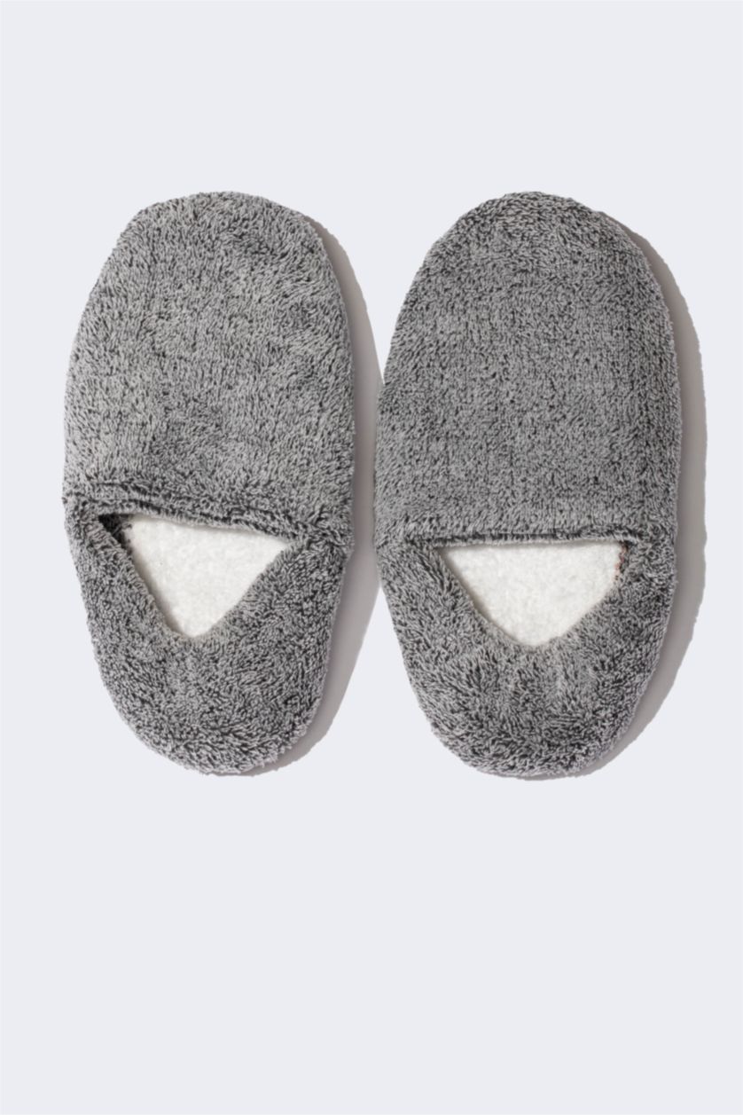 رجال ميلانج رمادي حذاء منزلي رجالي بكعب مسطح سليب أون