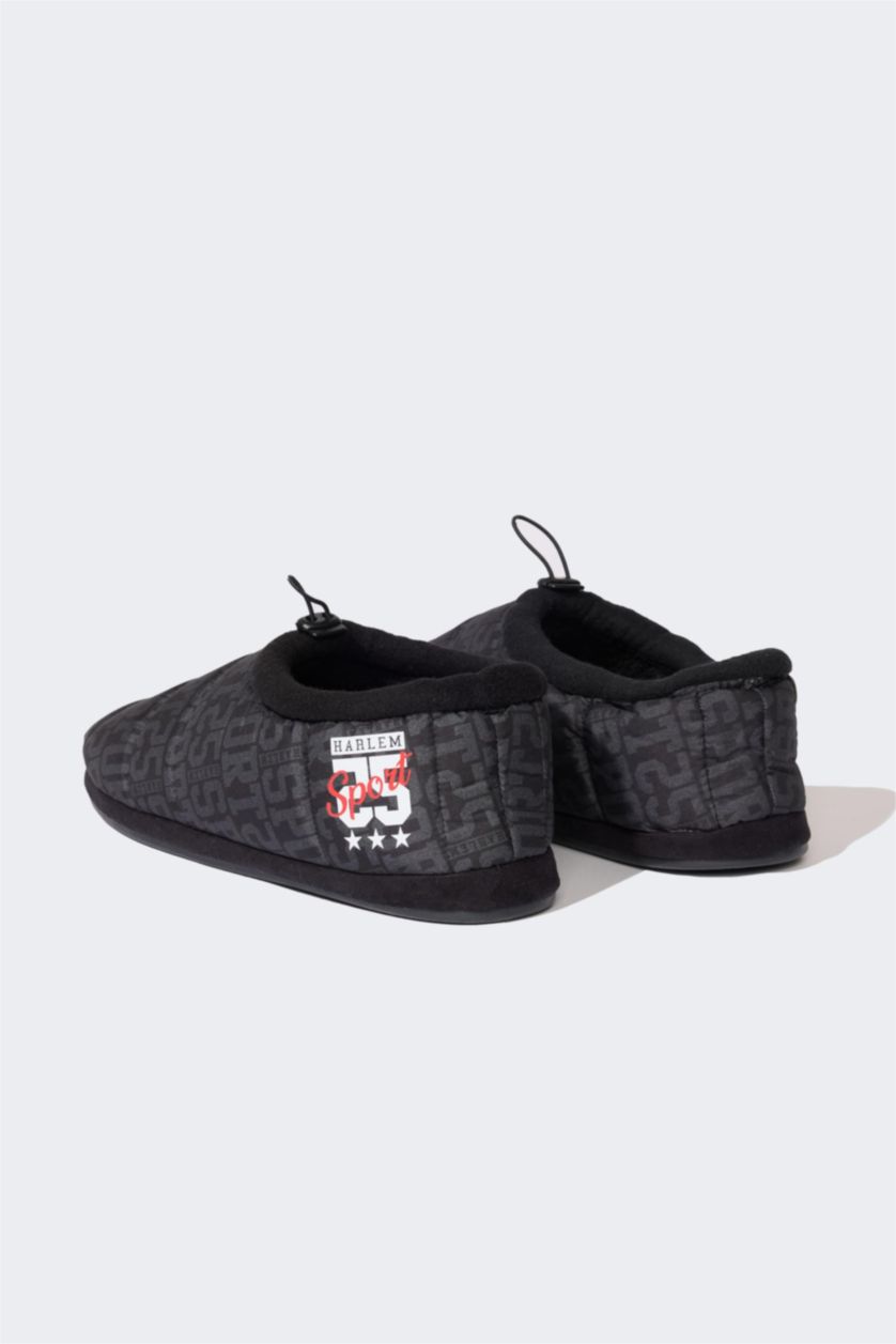 رجال أسود شبشب رجالي شتوي بكعب مسطح سليب أون