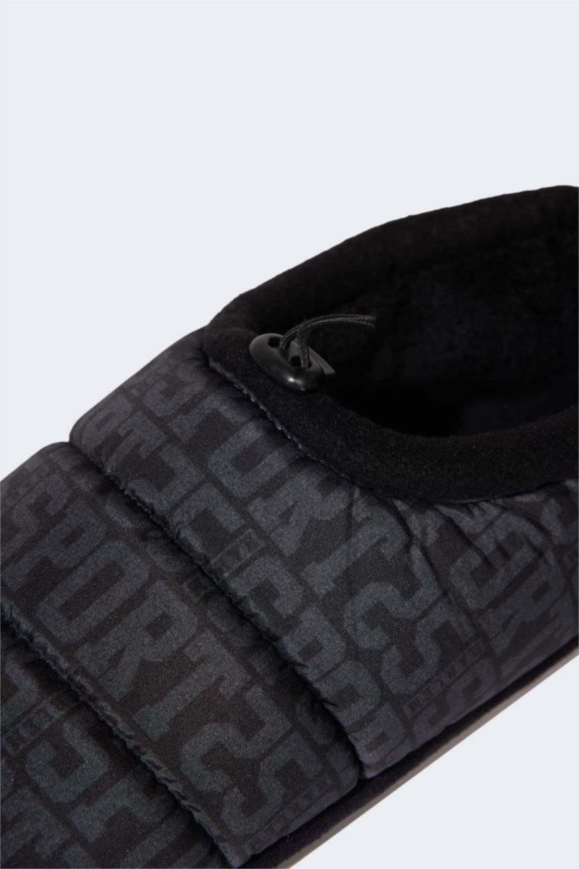 رجال أسود شبشب رجالي شتوي بكعب مسطح سليب أون