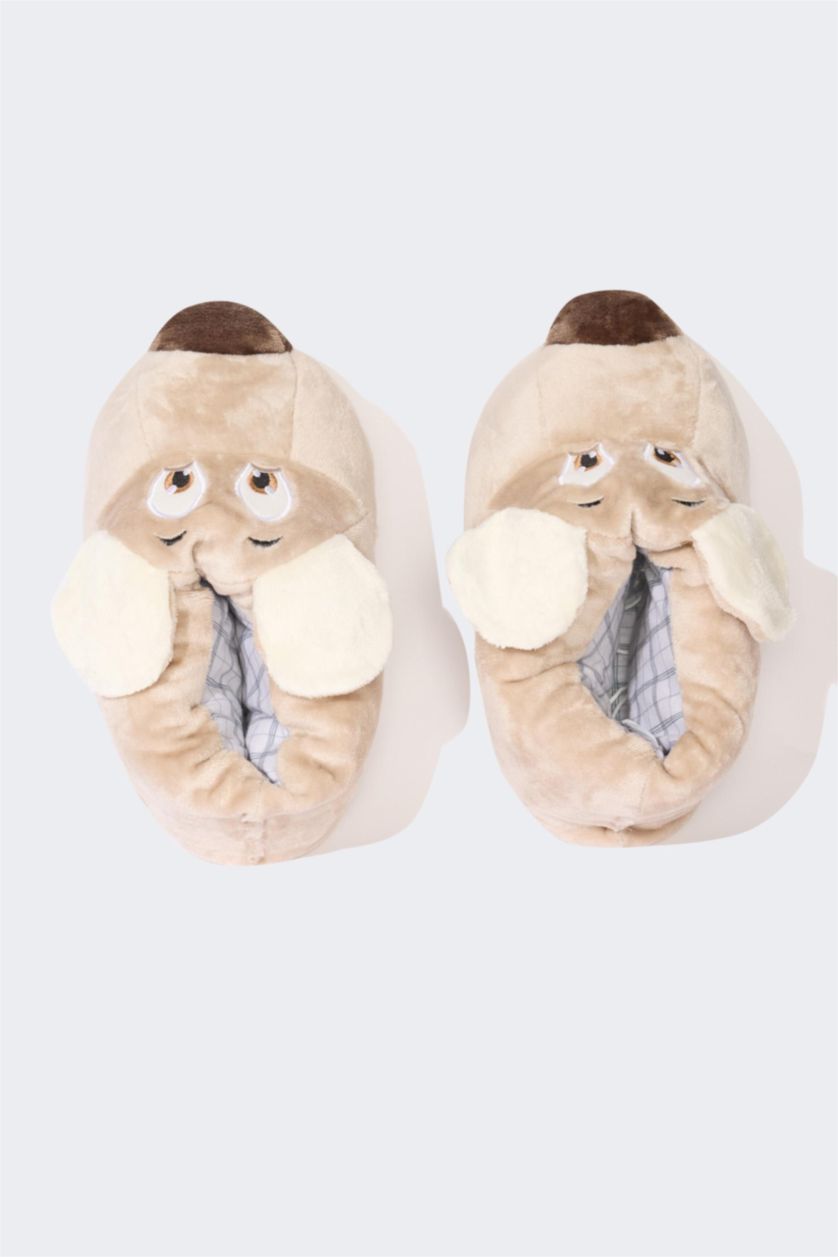 HOMME Beige Pantoufles à semelle plate pour homme