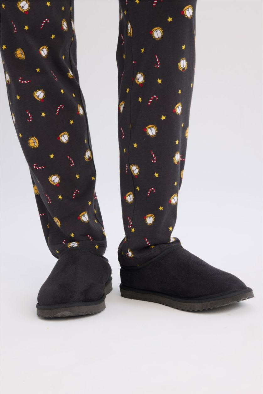 HOMME Noir Pantoufles à semelle plate pour homme