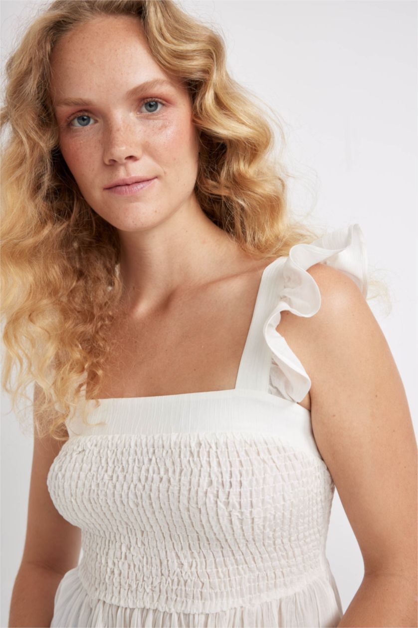 FEMME Blanc Top Bustier à Coupe Slim Sans Bretelles