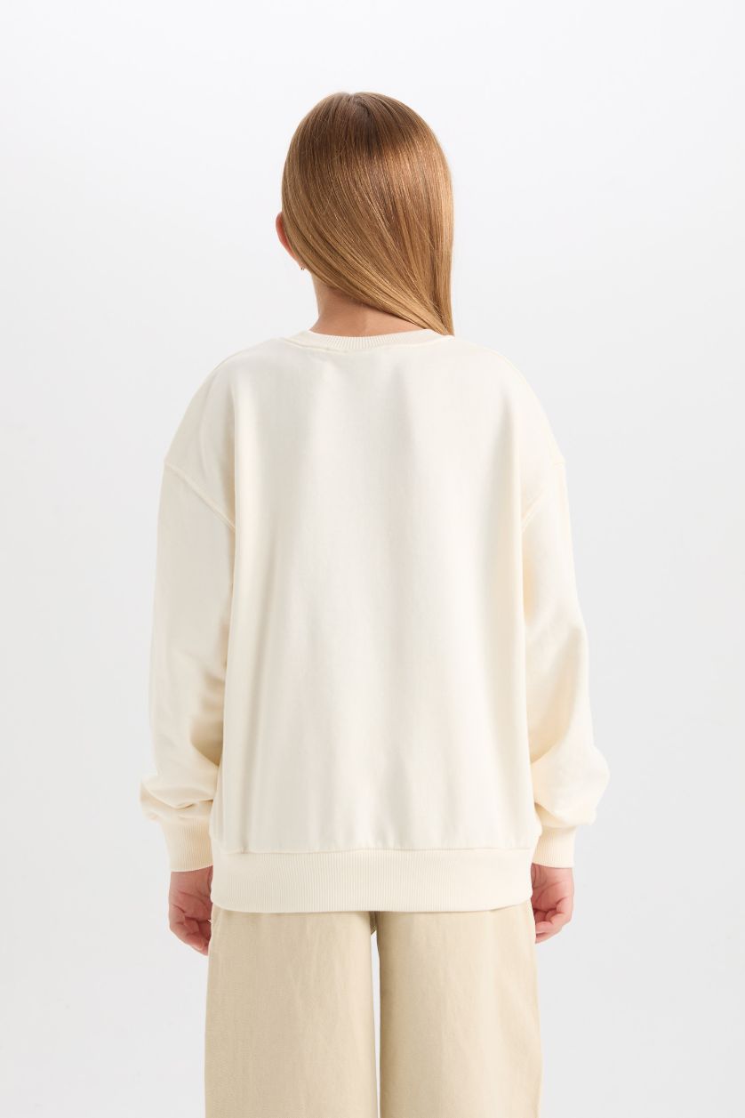 بناتي بيج فاتح سويت شيرت بناتي قصة مريحة من سبونج بوب