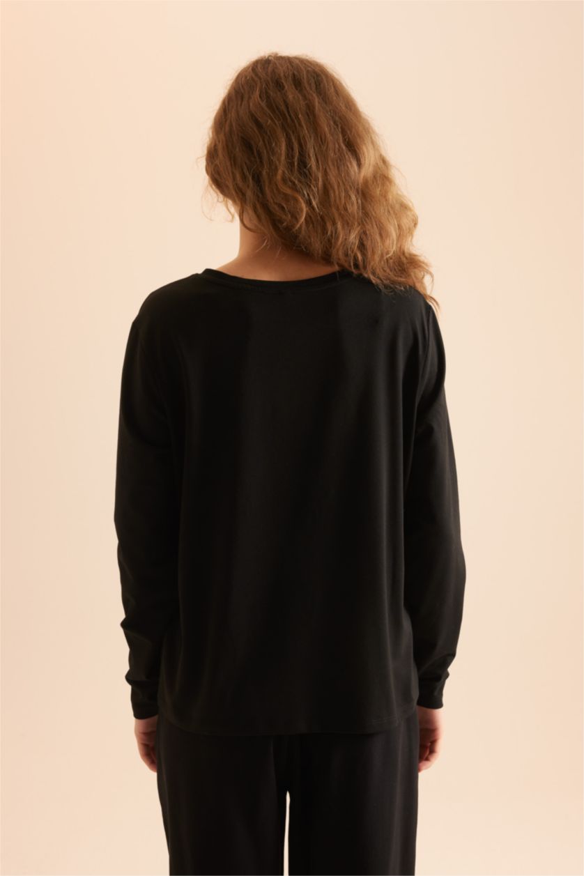 Women Black Regular Fit Long Sleeve T-Shirt