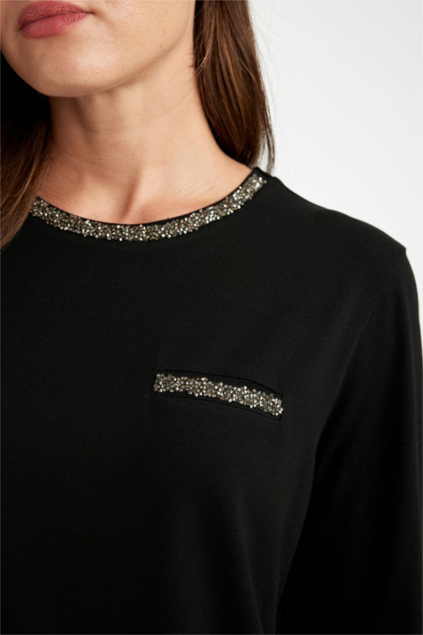 Women Black Regular Fit Long Sleeve T-Shirt