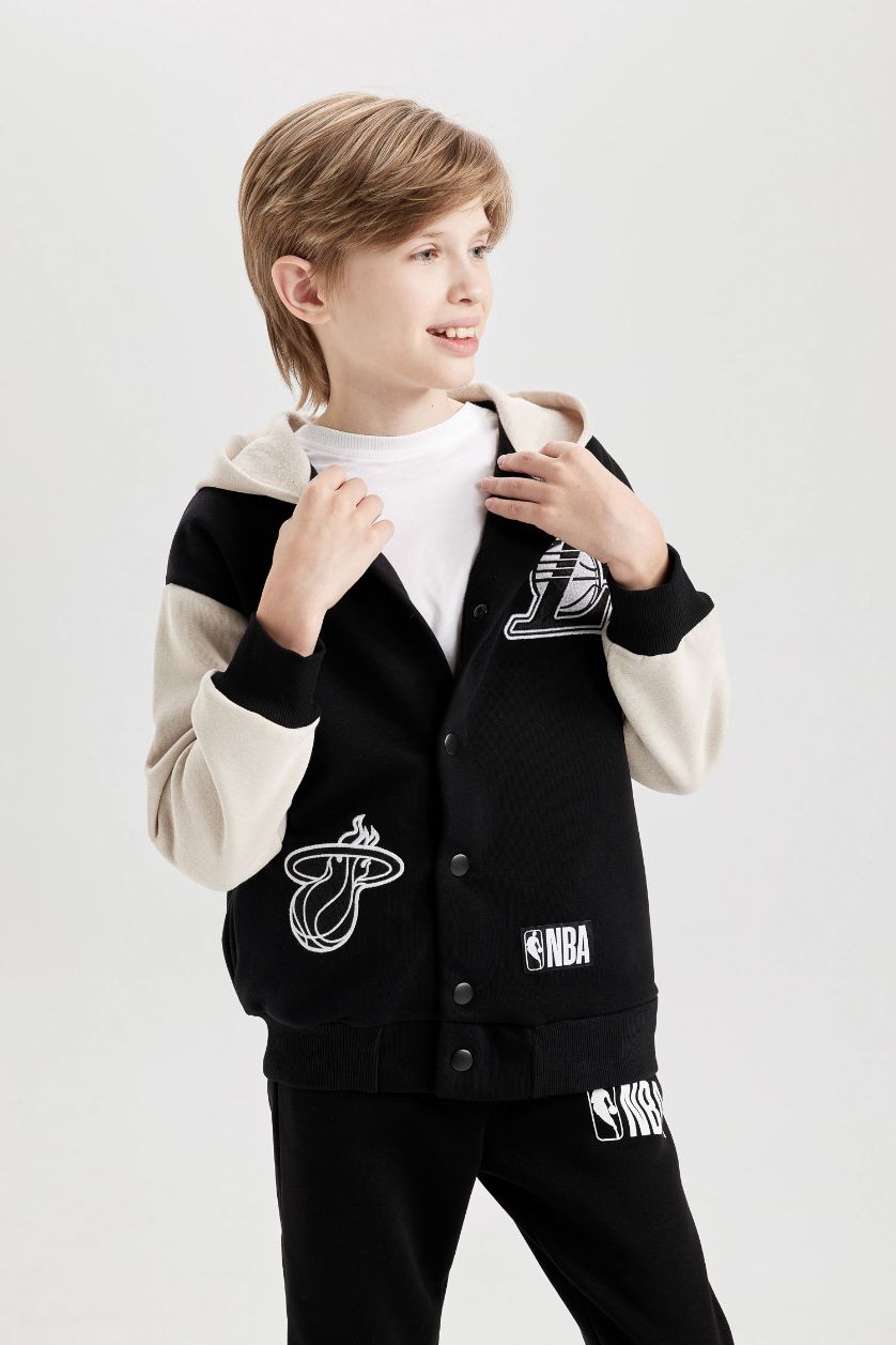 Erkek Çocuk - Genç Erkek Siyah Erkek Çocuk NBA Current Teams Kapüşonlu Çıtçıtlı Hırka