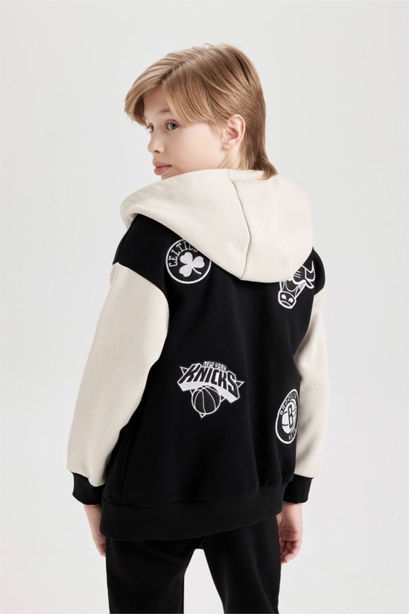 Erkek Çocuk - Genç Erkek Siyah Erkek Çocuk NBA Current Teams Kapüşonlu Çıtçıtlı Hırka