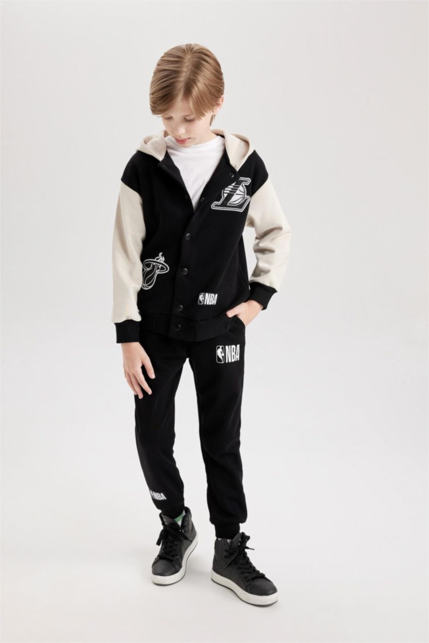 Erkek Çocuk - Genç Erkek Siyah Erkek Çocuk NBA Current Teams Beli Paçası Lastikli Cepli Jogger Eşofman Altı