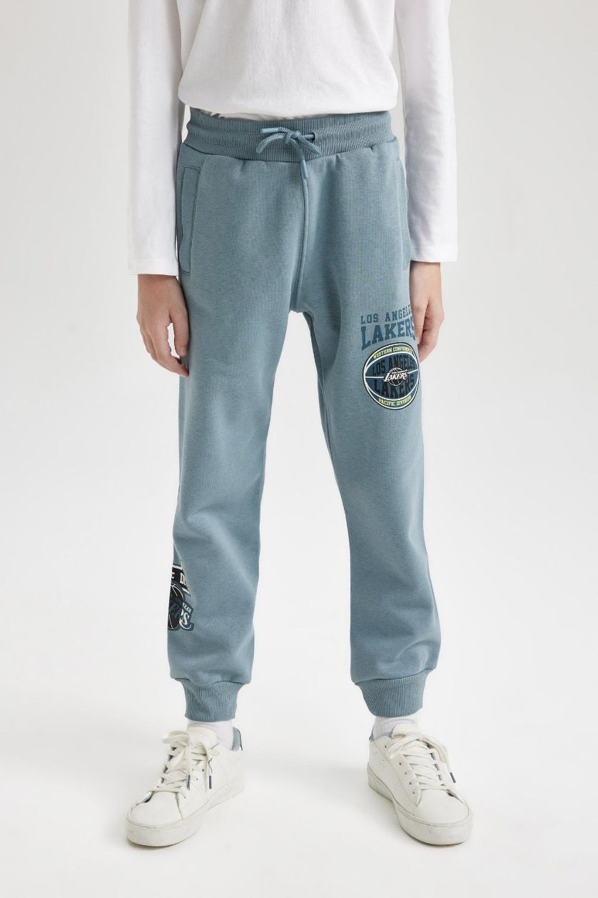 GARÇONS Bleu Jogging NBA Los Angeles Lakers à jambes larges et taille élastique pour Garçon