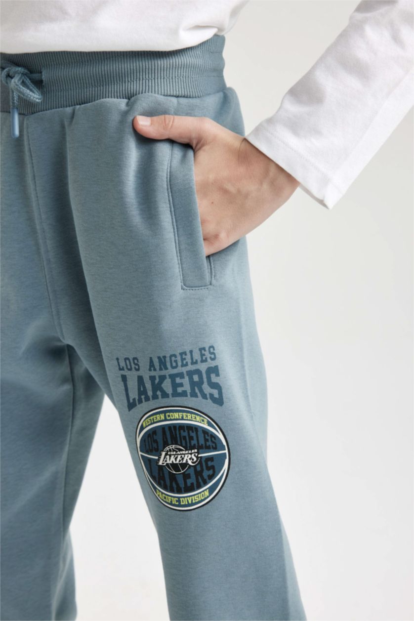 GARÇONS Bleu Jogging NBA Los Angeles Lakers à jambes larges et taille élastique pour Garçon