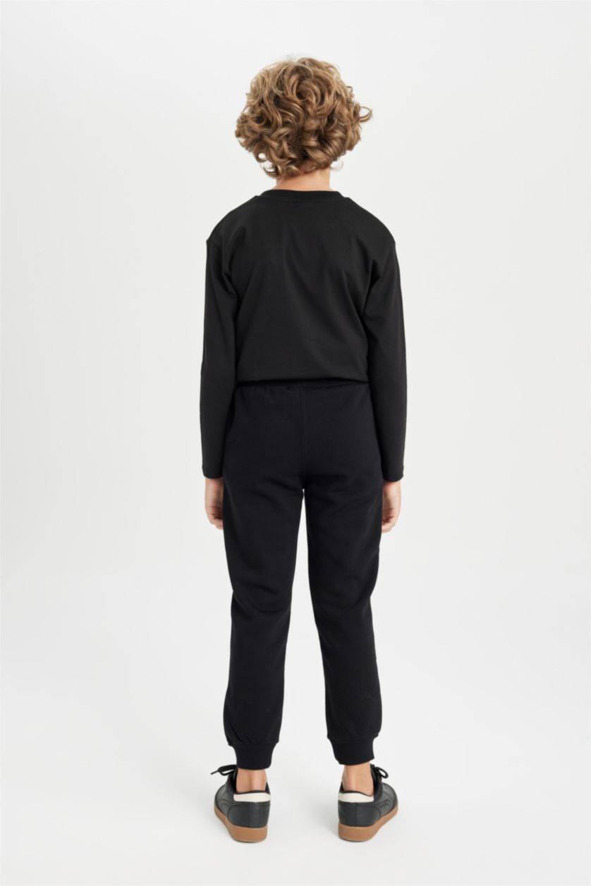 Erkek Çocuk - Genç Erkek Siyah Erkek Çocuk NBA Chicago Bulls Siyah Beli Paçası Lastikli Cepli Jogger Eşofman Altı