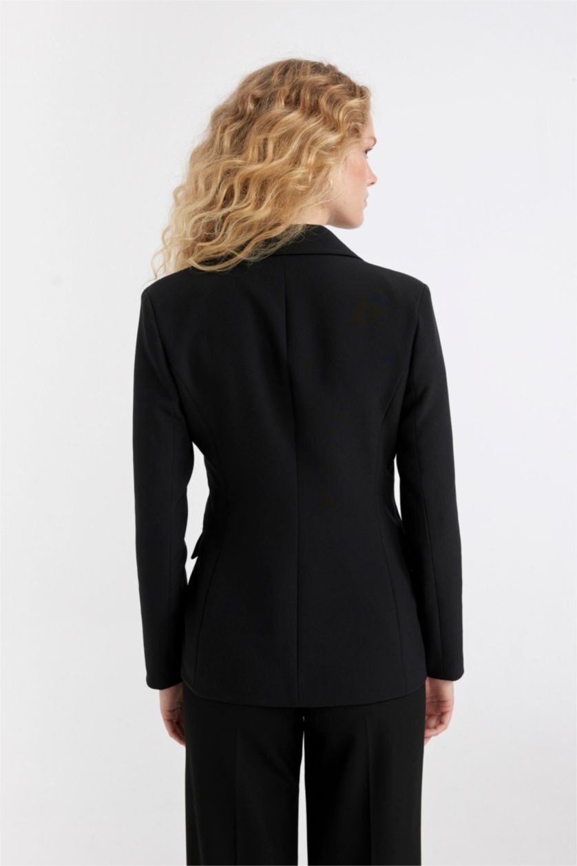 Женщины Черный Блейзер оверсайз базовый для женщин