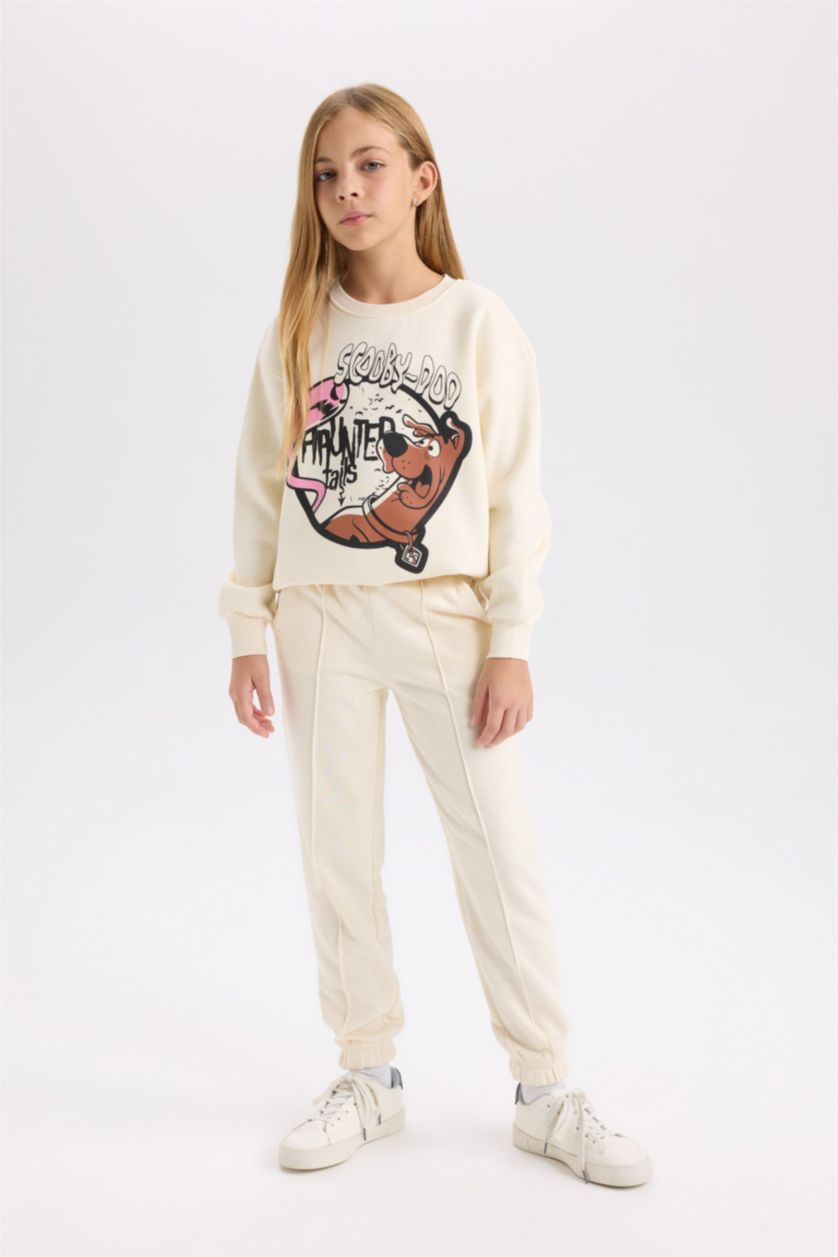GIRLS & TEENS Ecru Girl Basic Elastic Waist Jogger Sweatpants