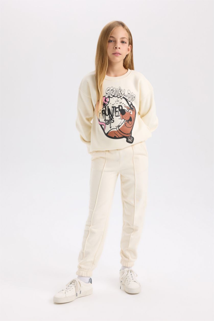 GIRLS & TEENS Ecru Girl Basic Elastic Waist Jogger Sweatpants
