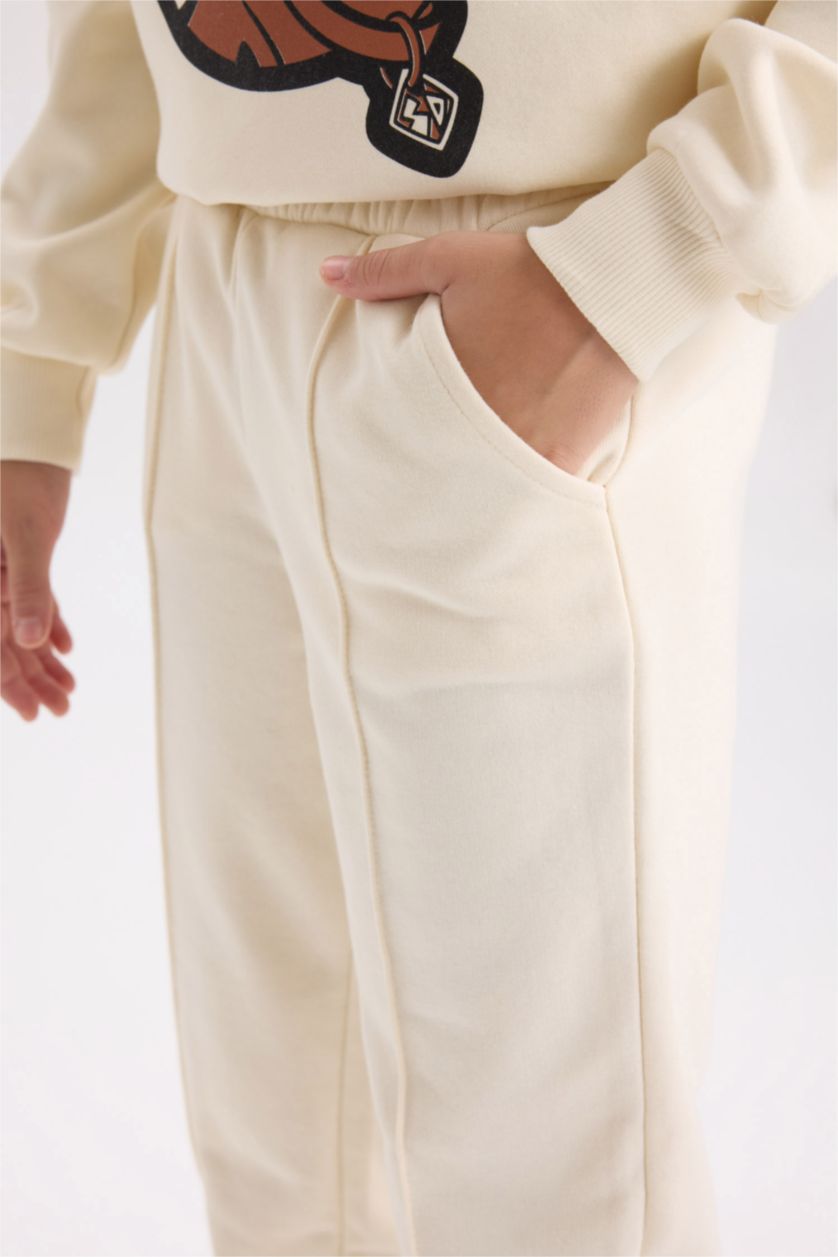 بناتي بيج فاتح بنطلون سويت بانتس بناتي جوجر بيزك ورجل مطاطي