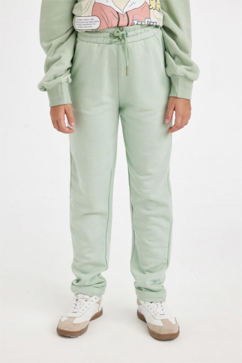 GIRLS & TEENS Mint Girl Carrot Fit Thick Sweatpants with Elastic Waist