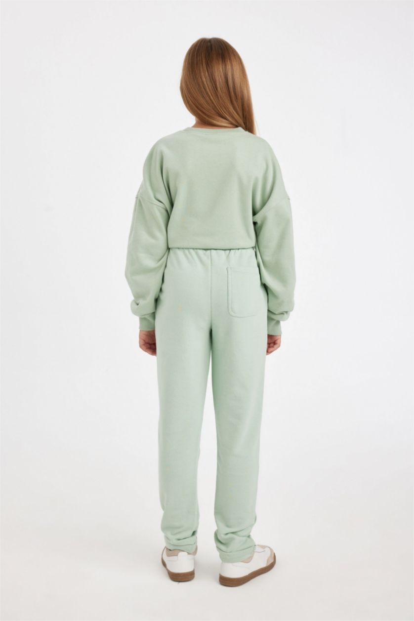 GIRLS & TEENS Mint Girl Carrot Fit Thick Sweatpants with Elastic Waist