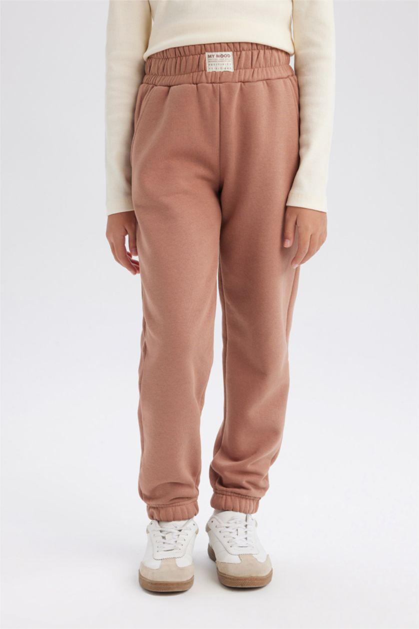 بنات بني فاتح Girl Standard Fit Elastic Waist Jogger Sweatpants