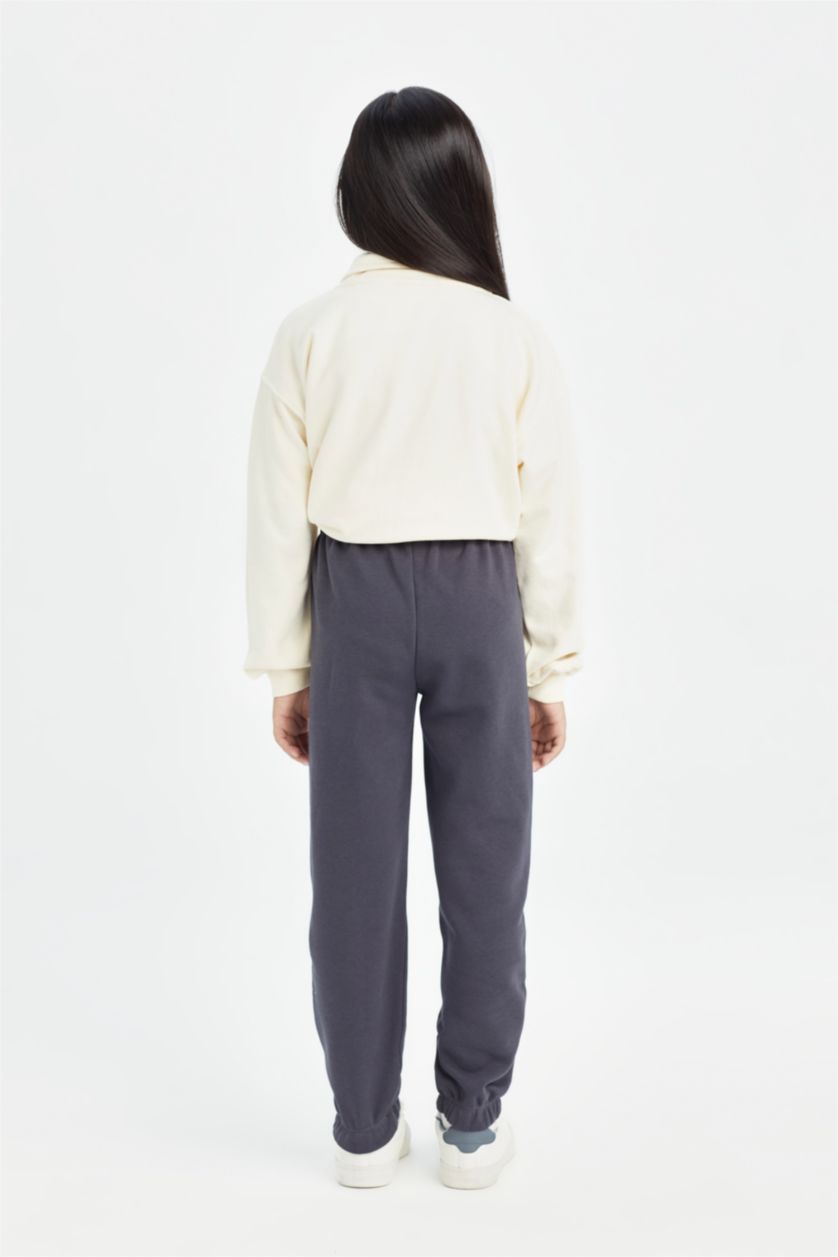 Girls & Teens Anthracite Girl Printed Elastic Waist Jogger Sweatpants