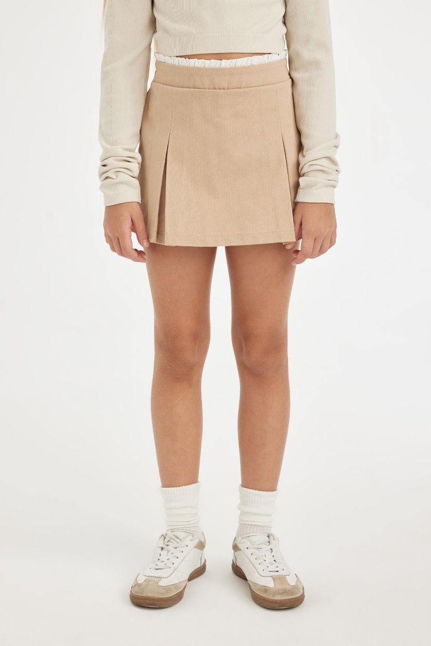GIRLS & TEENS Sand Girl Gabardine Pleated Skort