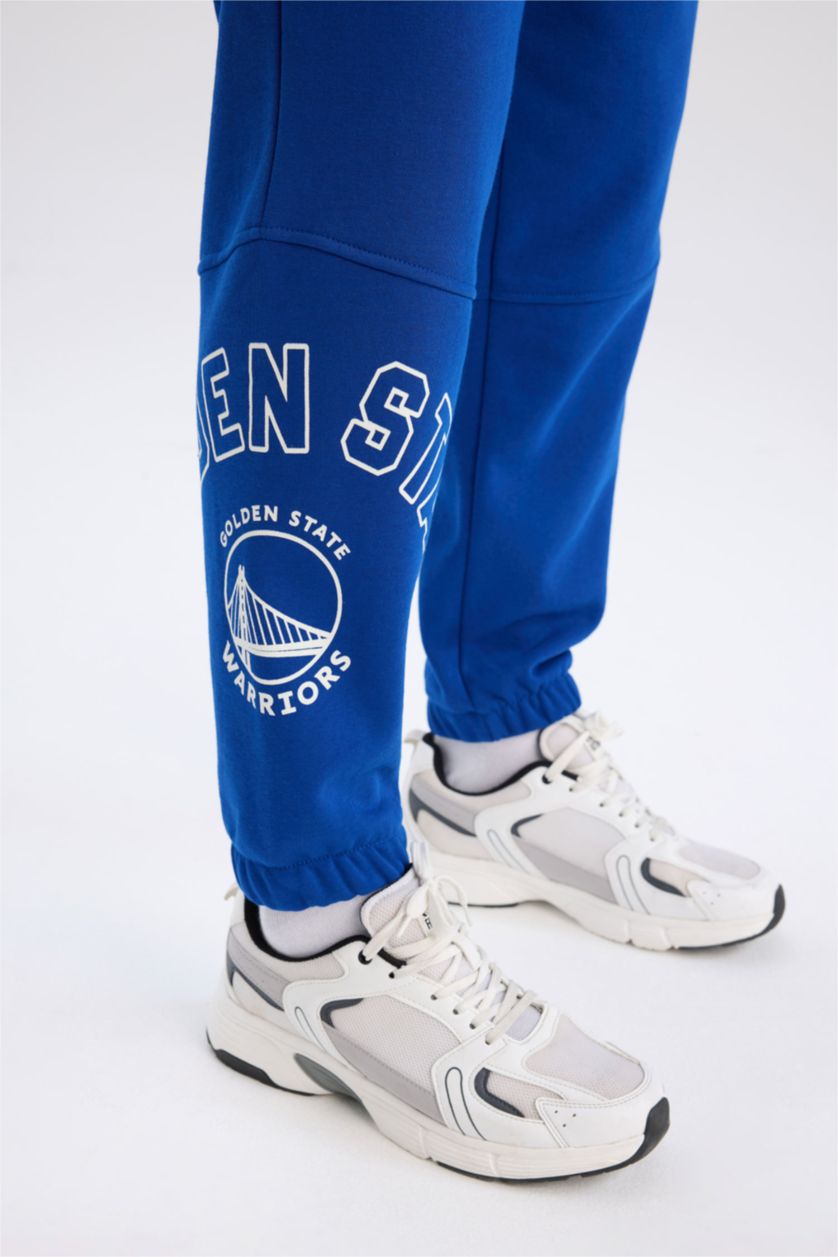 Erkek Saks Standart Fıt Kalın Sweatshirt Kumaşı Jogger