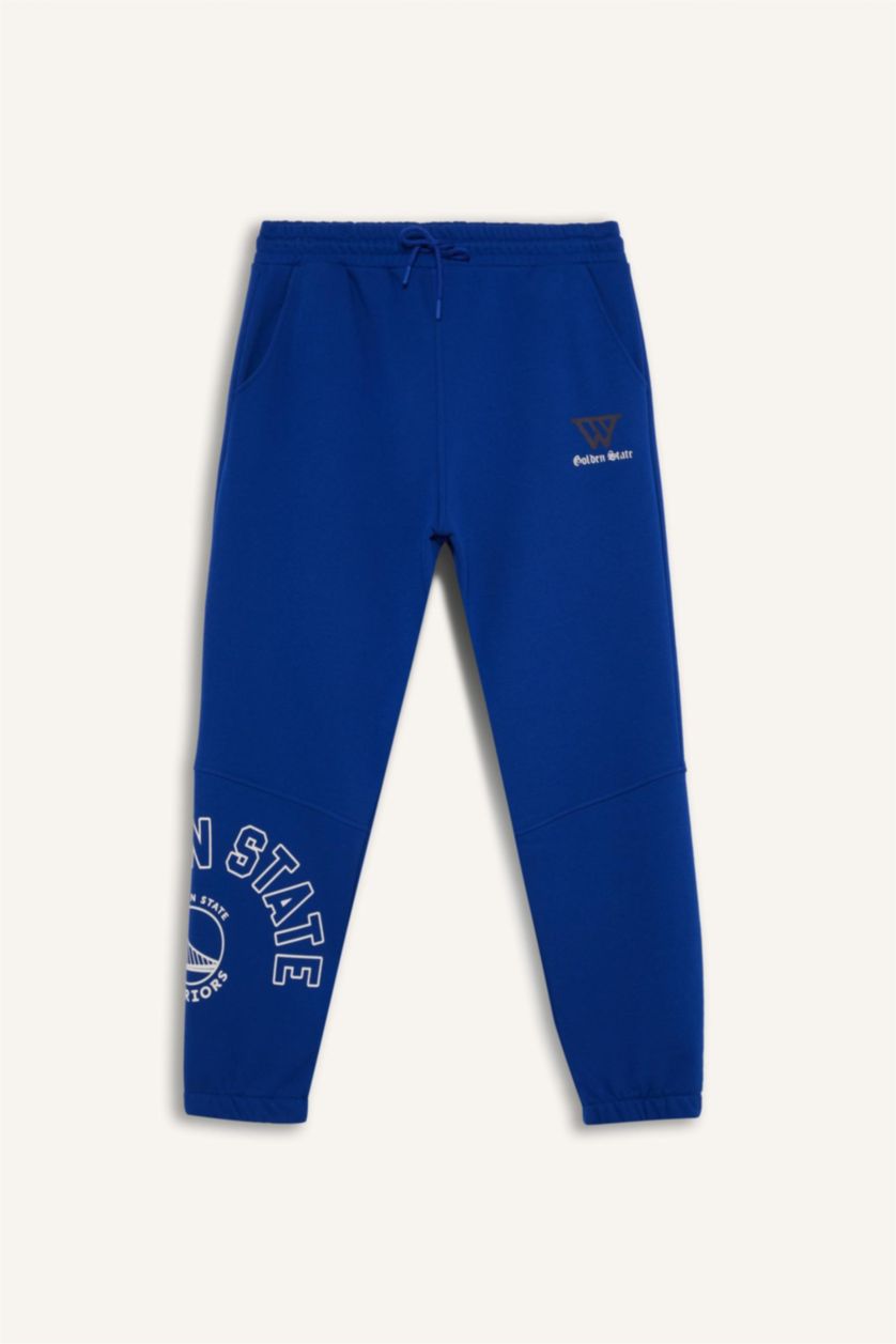 Erkek Saks Standart Fıt Kalın Sweatshirt Kumaşı Jogger