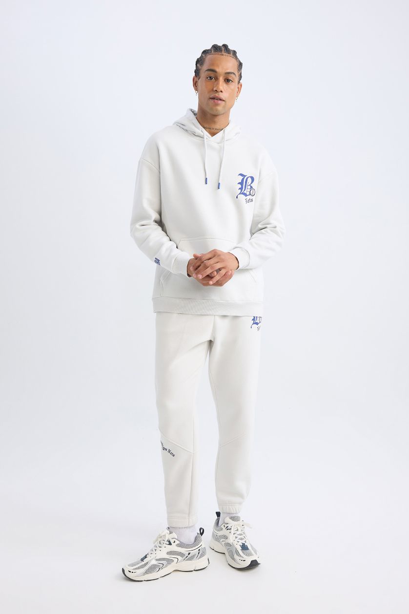 Erkek Taş Kalın Jogger Eşofman Altı NBA Brooklyn Nets Standart Fit Cepli Uzun Paça